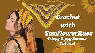 30 minute beginner friendly crochet project TRIPPY ZIPPY bandana tutorial with SunflowerRaes [upl. by Russom213]