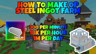 HOW TO MAKE OP STEEL INGOT FARM  ROBLOX ISLANDS [upl. by Lindly]