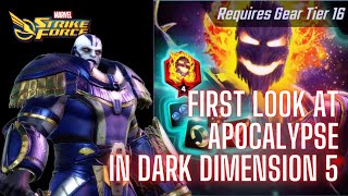 First Look at Apocalypse in Dark Dimension 5 DD5 Global Node 1 Marvel Strike Force MSF [upl. by Rush658]