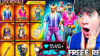 COMPRE TODA LA LUCK ROYALE DE PASES ELITE VETERANOS EN FREE FIRE SAKURA HIP HOP y MAS  TheDonato [upl. by Wilmer]