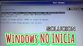 WINDOWS BOOT OPTION MENU Y COMPUTADORA 🧑🏻‍💻 NO ENCIENDE BOOT MANAGER SOLUCIONADO  WillNetwork [upl. by Armbruster]