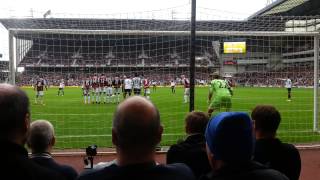 Leighton Baines 2nd freekick vs West Ham 2013 [upl. by Dranel]