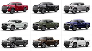 New 2022 Toyota Tundra COLORS and Trims  Detailed Comparison [upl. by Ashlan316]