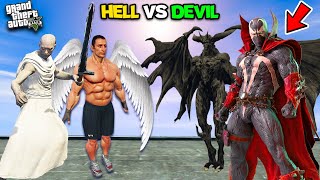 DEVIL LORD Attack His Son HELL GOD In GTA 5  SHINCHAN and CHOP [upl. by Hanahsuar678]