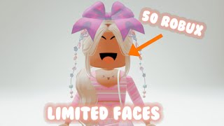 How to get LIMITED FACES for 50 ROBUX😱🤑😝 [upl. by Yrrac21]