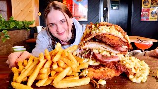 Giant XL Chicken Schnitzel Challenge [upl. by Otiv]