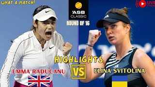 Emma Raducanu vs Elina Svitolina  ASB Classic Tennis 2024 Round of 16  Highlights [upl. by Ayotahc]