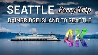 usa Magical Serenity Dusk Ferry Ride  Bainbridge Island to Seattle  Vibrant Cityscape great Views [upl. by Otila]