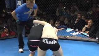 Women Cage Fighting Jennifer Pushman vs Tiffany Robinson CageCombatMMAcom [upl. by Atikat]