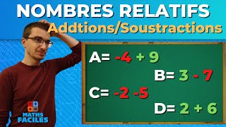 ADDITIONS ET SOUSTRACTIONS DE NOMBRES RELATIFS 5ème4ème [upl. by Higley]