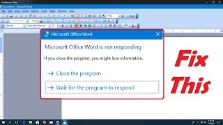 How to Fix Microsoft office Not Responding Error in Windows 1110 [upl. by Kresic243]