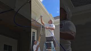 Spraying Aluminum Overhang Sherwin Williams Extra White Low Luster [upl. by Einneg]