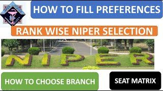 HOW TO FILL PREFERENCES FOR NIPER NIPER KE LIYE KAISE BRANCH SELECT KARE CATEGORY WISE SEAT MATRIX [upl. by Buckels]