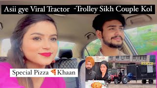 Viral TractorTrolley Sikh Couple Kol Gye Pizza Khan🍕 Food Vlogging Shuru kriye🤔  MrMrsThapar [upl. by Beaufort]