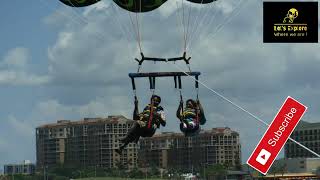 Parasailing in Clear Water Beach USA  First Time Parasailing  Beach Activity Parasailing [upl. by Dowell]