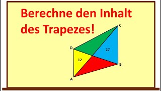 GeometrieRätsel  Berechne den Inhalt des Trapezes [upl. by Satsok]