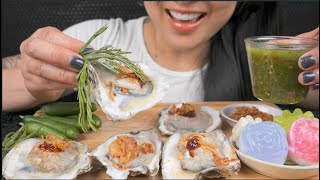 FRESH OYSTERS  THAI JELLO ASMR EATING SOUNDS NO TALKING  SASASMR [upl. by Luwana]