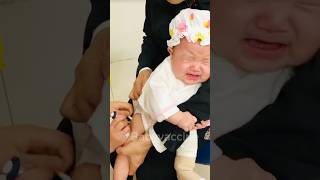 Baby vaccines action at hospital 🏥 and funny 😂 baby love cute family babygirl happy funny [upl. by Adnilre]