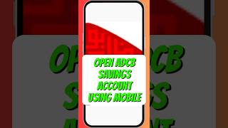 How to open ADCB Zero Balace Account using mobile shorts [upl. by Tice]