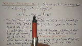 Lecture  Production of Glutamic acid [upl. by Ennayr]