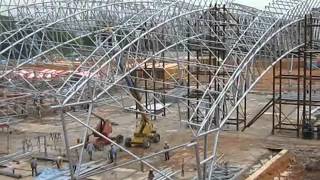 Singapore Turf Club Launching of covered arena roof truss [upl. by Knarf]