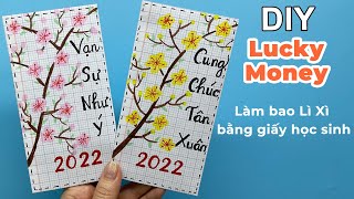 Cách làm Bao Lì Xì bằng giấy học sinh  làm bao Lì xì bằng giấy ô ly  DIY Lucky Money [upl. by Strohben749]