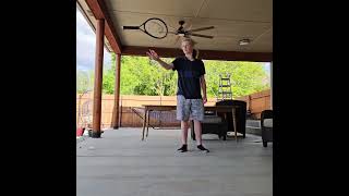 Tennis racket spinning [upl. by Ennywg]