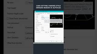 Cara mudah setting DIMENSI STYLE di AutoCAD autocad autocadtutorials trendingshorts [upl. by Beilul]