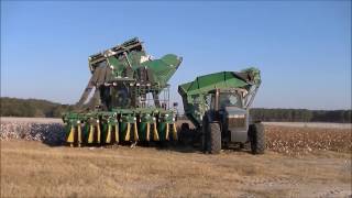 Two John Deere 9976 Cotton Pickers Harvesting Cotton Davis Farms 2016 Cotton Harvest 1 [upl. by Sacram599]