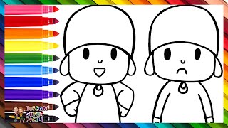 Disegnare e Colorare Pocoyó Felice VS Pocoyó Triste 👶😃👶☹️🌈 Disegni per bambini [upl. by Polk]