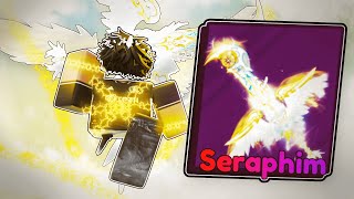 1 Blade Ball Player Uses The NEW SERAPHIM PACK Roblox Blade Ball [upl. by Adnolahs]