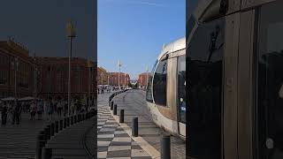 Fontaine du Soleil Place Masséna and its endless trams in Nice French Riviera shorts shots nice [upl. by Wager]