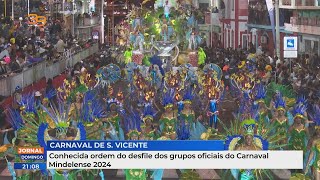 Conhecida ordem do desfile dos grupos oficiais do Carnaval do Mindelo 2024 [upl. by Tnaryb]