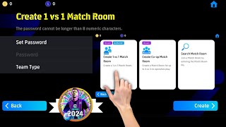 efootball 2024 Mobileda 1vs1 Maç Odası nasıl oluşturulur ve katılınır  1vs1 Dostluk Maçı pes2024 [upl. by Soph]