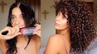 HOW TO DEFINE CURLS WITH THE DENMAN BRUSH  defined curly hair routine hack  Jayme Jo [upl. by Riocard]