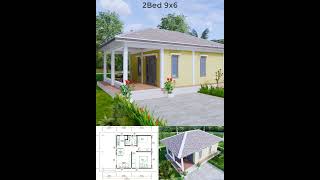 Small House Design 9x6 Meter 30x20 Feet One Bed Hip Roof homeplan homedesign housedesign home [upl. by Hillie]