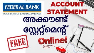 federal bank account statement free download [upl. by Eulalie]