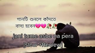 Jani Tumi Asbena Fire  জানি তুমি slowed amp reverb Bangla Lofi Songs  Jani Tumi [upl. by Anikas]