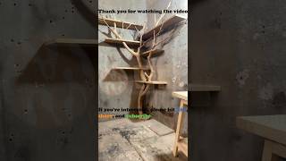 The process of making a handcrafted solid wood tree shaped floating shelf tree branch bookshelf for [upl. by Atinnod]