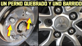 Auto con perno de rueda roto y otro barrido cambio de birlos o tornillos de llanta [upl. by Alleon]