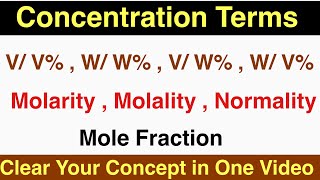 Class 11  Chap 1 Some Basic Concepts of Chemistry 02  Concentration terms Mole Fraction [upl. by Ping30]