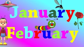 Months of the year  12 Month Name  January February  Months Name for Kids [upl. by Dennison240]