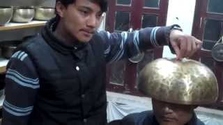 Tibetan Singing Medicine Bowls Demonstration Wholesale Distribution from Kathmandu Nepal [upl. by Nemzzaj649]