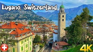 Lugano Switzerland Walking tour 4K  The most beautiful Swiss cities  A Fairytale city [upl. by Hagan624]