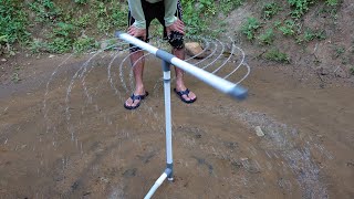 Creative idea make a rotating water fountain with PVC pipe [upl. by Axe762]