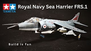 Tamiya Royal Navy Sea Harrier FRS1 Full build 148 scale [upl. by Eniawed]