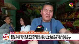 ¡SOLIDARIDAD BARRIAL A Rolando se le incendió su tapicería y los vecinos no dudaron en ayudarlo [upl. by Obocaj]