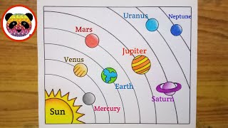 Solar System Drawing  How to Draw Solar System Easy  Solar System Planets Drawing [upl. by Wohlert572]