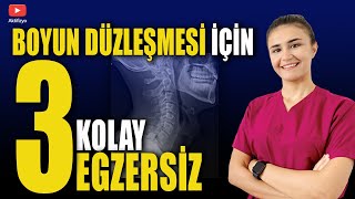 BOYUN DÜZLEŞMESİ İÇİN 3 ÇOK KOLAY EGZERSİZ Boyun Ağrısı Egzersizleri [upl. by Sesilu]