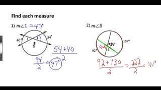 Secants Tangents and Angle Measures [upl. by Ecraep]